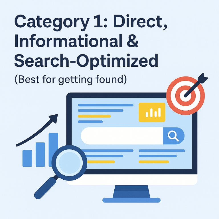 Category 1: Direct, Informational & Search-Optimized (Best for getting found)