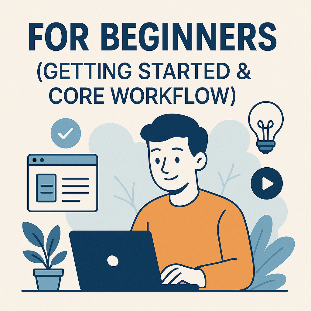 For Beginners (Getting Started & Core Workflow) 1 For Beginners (Getting Started & Core Workflow)